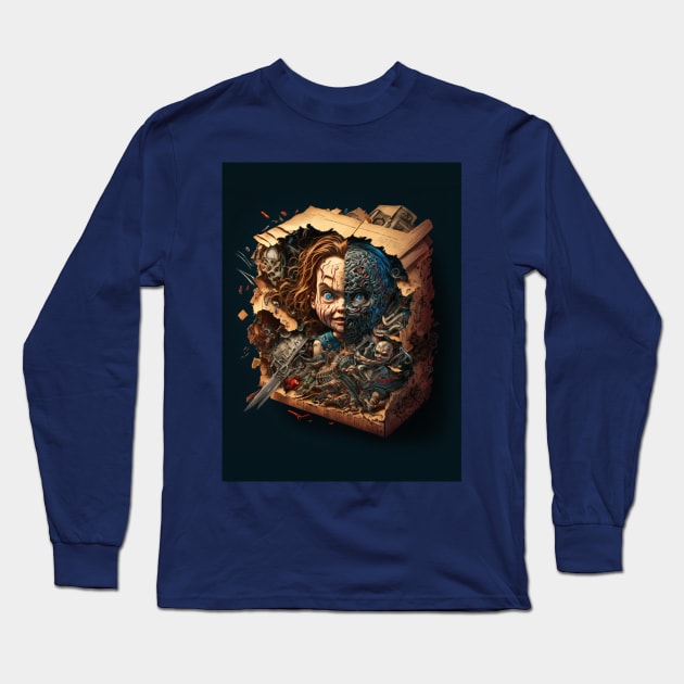 Chucky 3D Box Long Sleeve T-Shirt by theusher